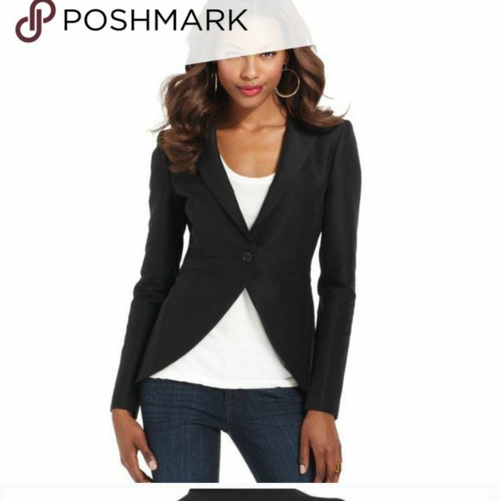 BCBGMaxAzria Women's Black Noah Single Breasted Tuxedo with Tailcoats Sz XS